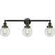 Franklin Restoration Beacon 3 Light 30 inch Oil Rubbed Bronze Bath Vanity Light Wall Light in Clear Glass, Franklin Restoration