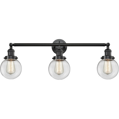 Franklin Restoration Beacon 3 Light 30 inch Oil Rubbed Bronze Bath Vanity Light Wall Light in Clear Glass, Franklin Restoration