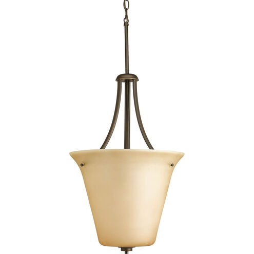 Joy 1 Light 16 inch Antique Bronze Pendant Ceiling Light in Etched Light Umber