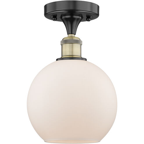 Athens 1 Light 8 inch Black Antique Brass Semi-Flush Mount Ceiling Light