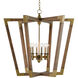 Bastian 6 Light 37 inch Chestnut/Brass Chandelier Ceiling Light, Large 