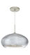 Brio 1 Light Satin Nickel Pendant Ceiling Light in Silver Foil Glass, Halogen