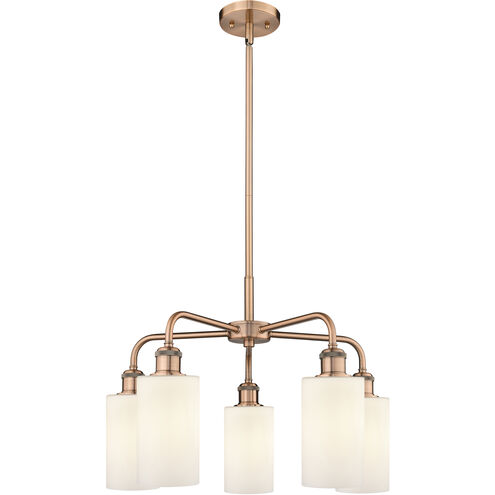 Clymer 5 Light 21.88 inch Antique Copper Chandelier Ceiling Light in Matte White