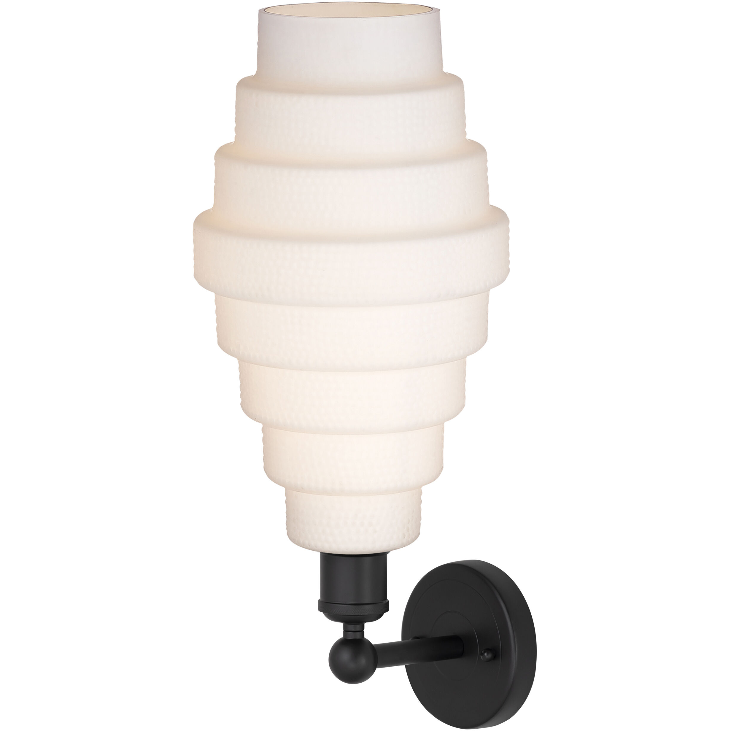 Cascade Sconce Wall Light in Matte Black, White