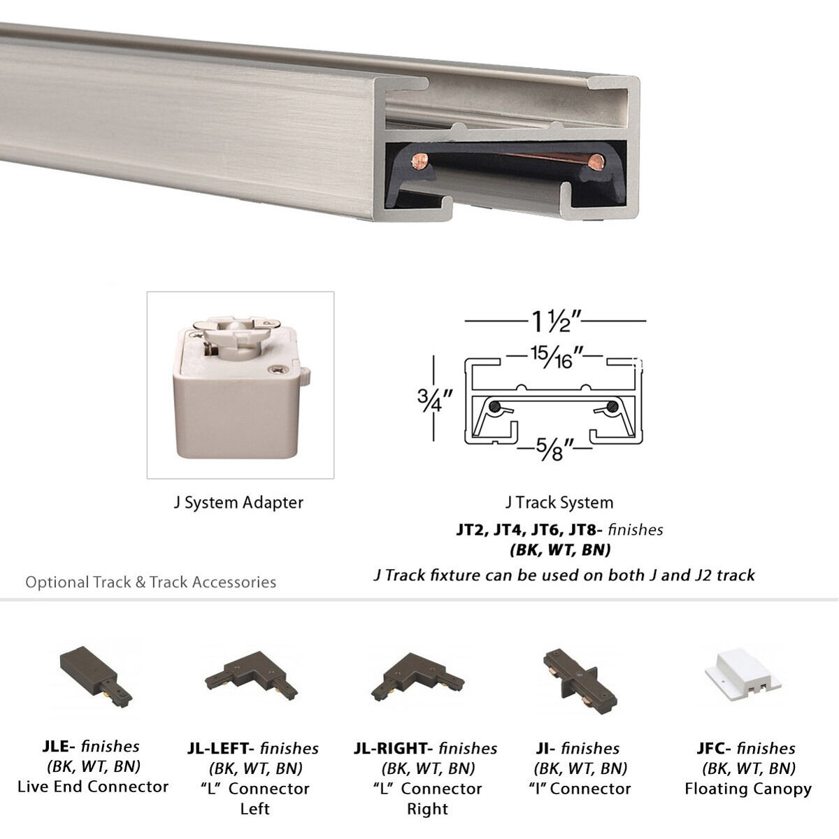 J Track 120 Black Track Component Ceiling Light