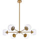 Briggs 6 Light 30 inch Brass Pendant Ceiling Light