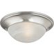 Fluor 1 Light 12 inch Brushed Nickel Flush Mount Ceiling Light