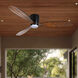Ventiara 52 inch Coal with Distressed Koa Blades Flush Mount Indoor/Outdoor Ceiling Fan