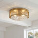 Baltic 3 Light 15.75 inch Brushed Gold Flush Mount Ceiling Light