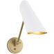 Vest 1 Light 5 inch White and Natural Brass Sconce Wall Light