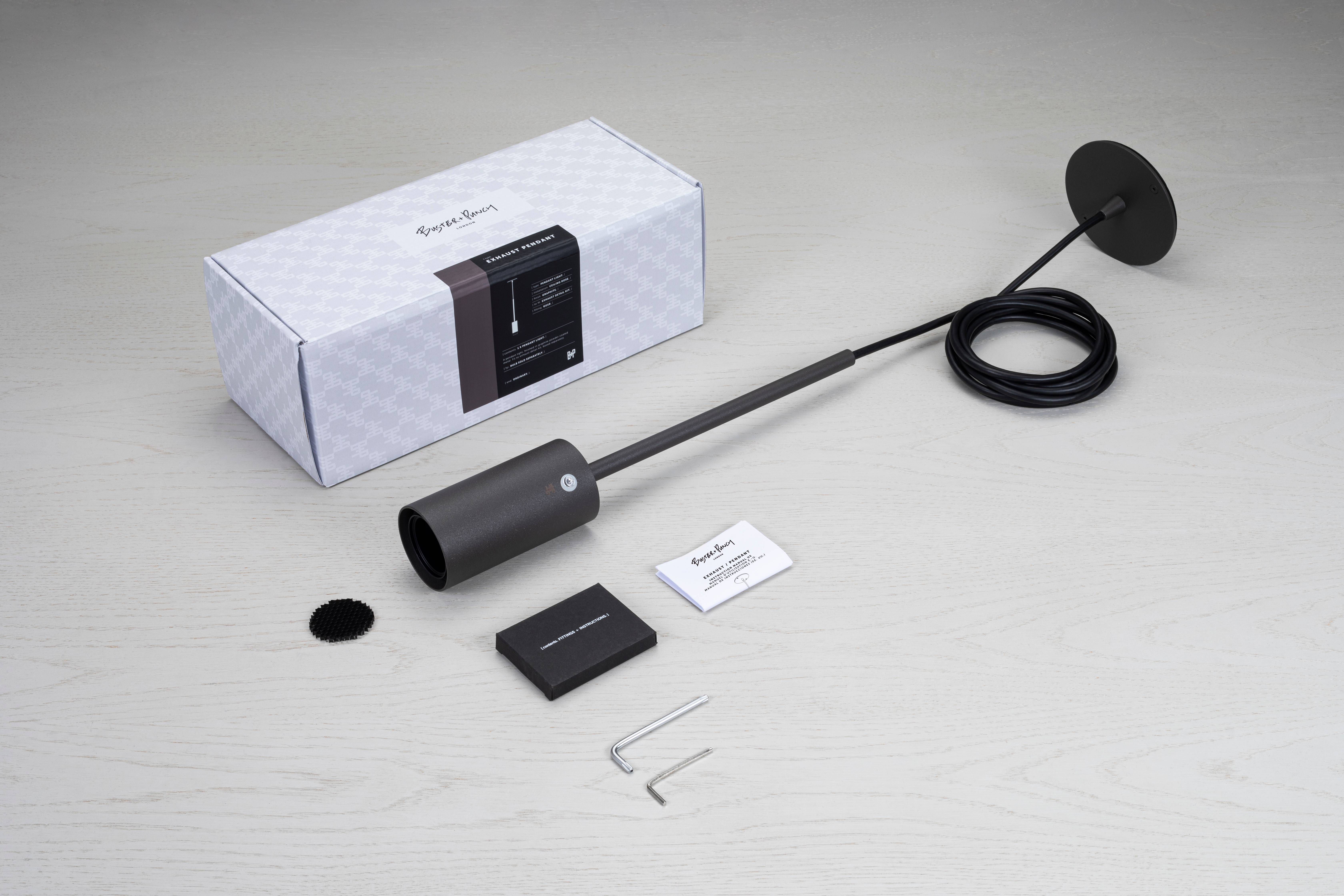 Exhaust Pendant LED 2.36 inch Graphite / Burnt Steel Pendant Ceiling Light