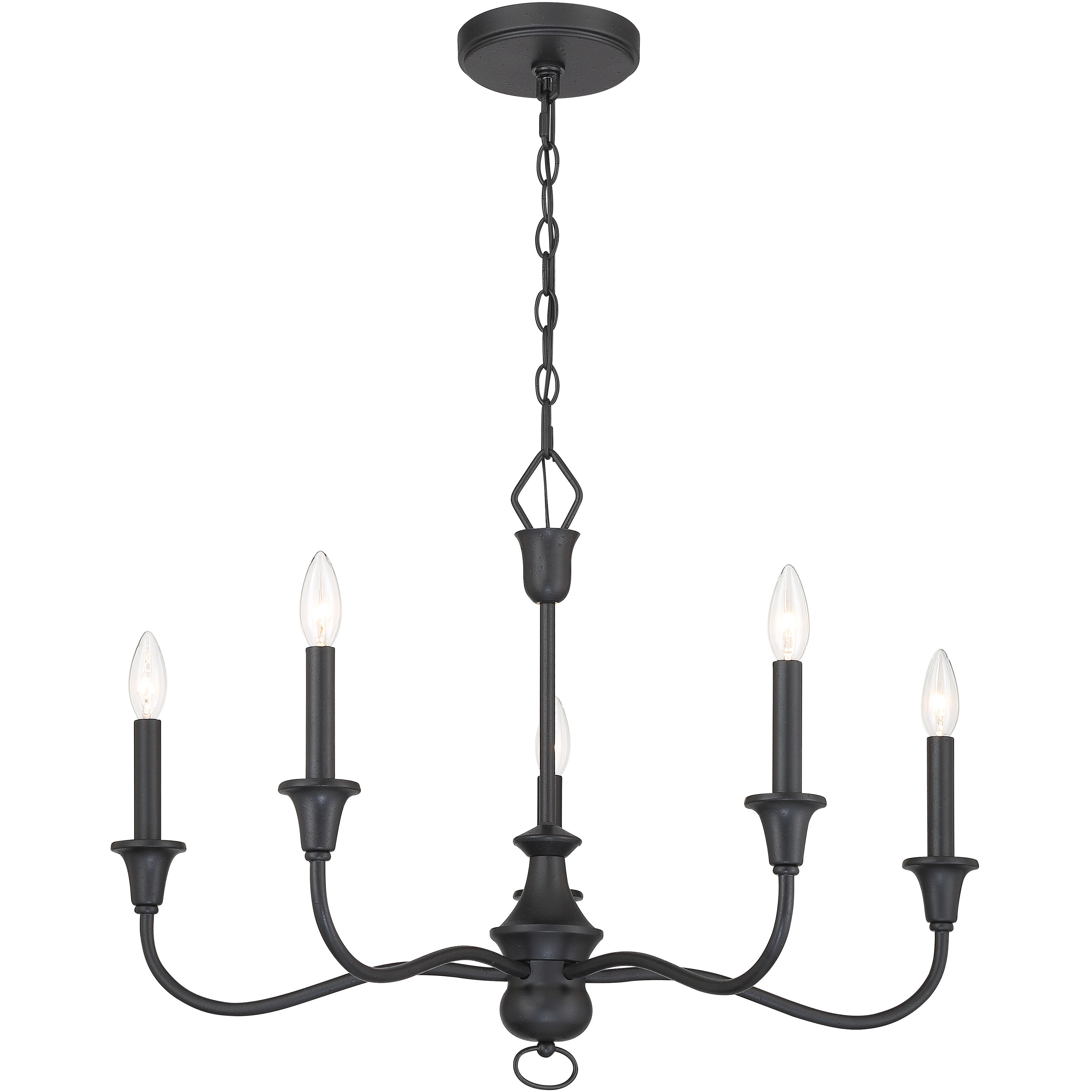 Halifax County 5 Light 28 inch Textured Coal Chandelier Ceiling Light