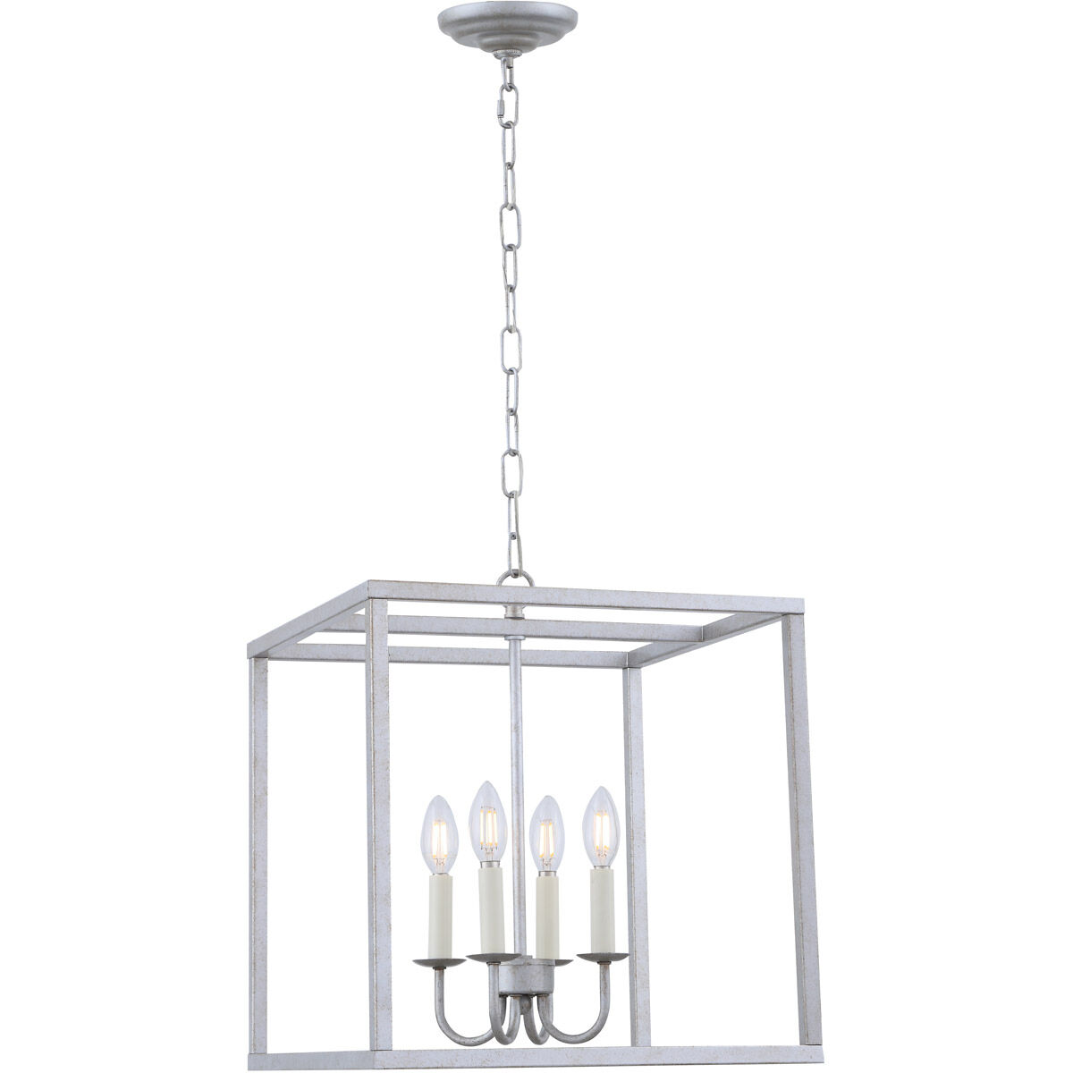 Eclipse 4 Light 16 inch Vintage Silver Pendant Ceiling Light