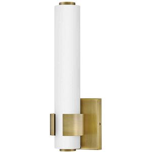 Aiden LED 5 inch Lacquered Brass Bath Light Wall Light, Vertical