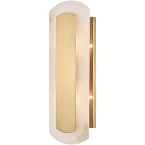 Lanza 2 Light 6.25 inch Natural with Aged Brass Sconce Wall Light