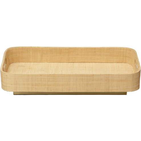 Utopia Natural and Antique Brass Footed Tray