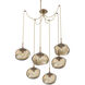 Nova 6 Light 19 inch Novel Brass Swag Multi-Pendant Ceiling Light in Bronze
