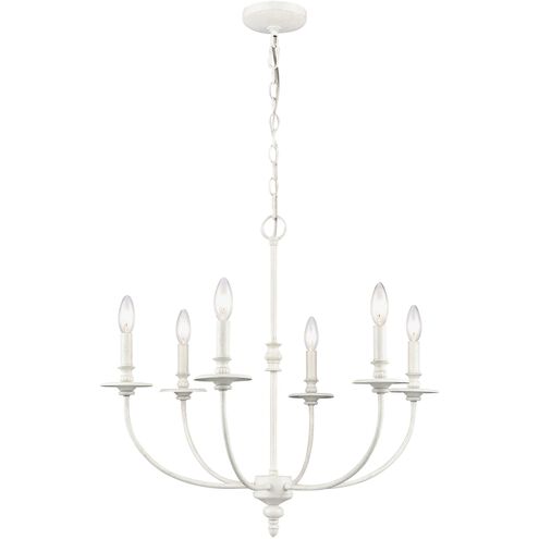 Hartford 6 Light 25 inch Farmhouse White Chandelier Ceiling Light