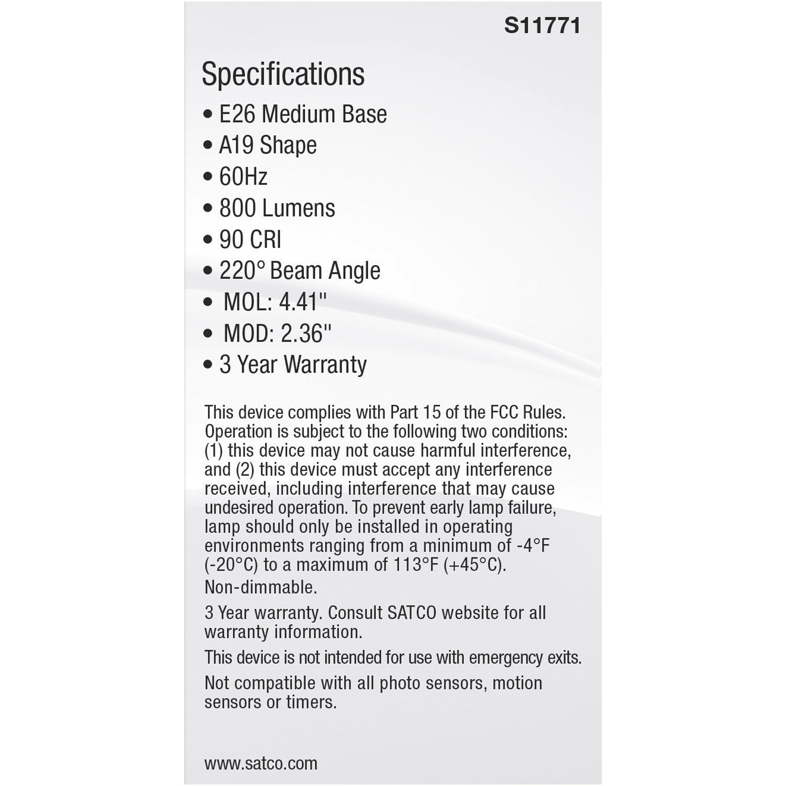 Lumos Medium 9.00 watt 3000K Light Bulb