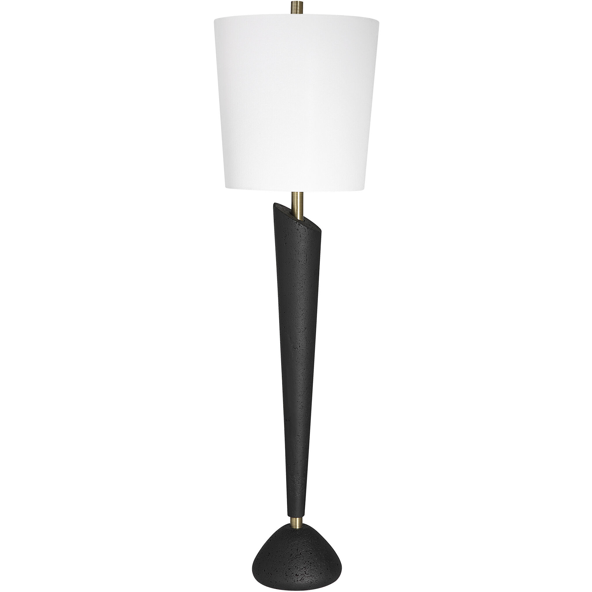 Cypher 36 inch 100.00 watt Cast Black Stone and Antique Brass Buffet Lamp Portable Light