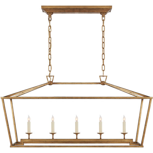Chapman & Myers Darlana 5 Light 41 inch Gilded Iron Linear Lantern Pendant Ceiling Light, Medium
