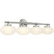 Barrow 4 Light 33.75 inch Satin Nickel Bathroom Vanity Light Wall Light