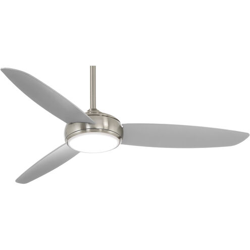 Concept IV 54 inch Brushed Nickel Wet with Silver Blades Outdoor Ceiling Fan