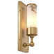 Valentine Wall Lamp Wall Light in Antique Brass with Alabaster