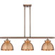 Adirondack 3 Light 36 inch Antique Copper Island Light Ceiling Light in Incandescent