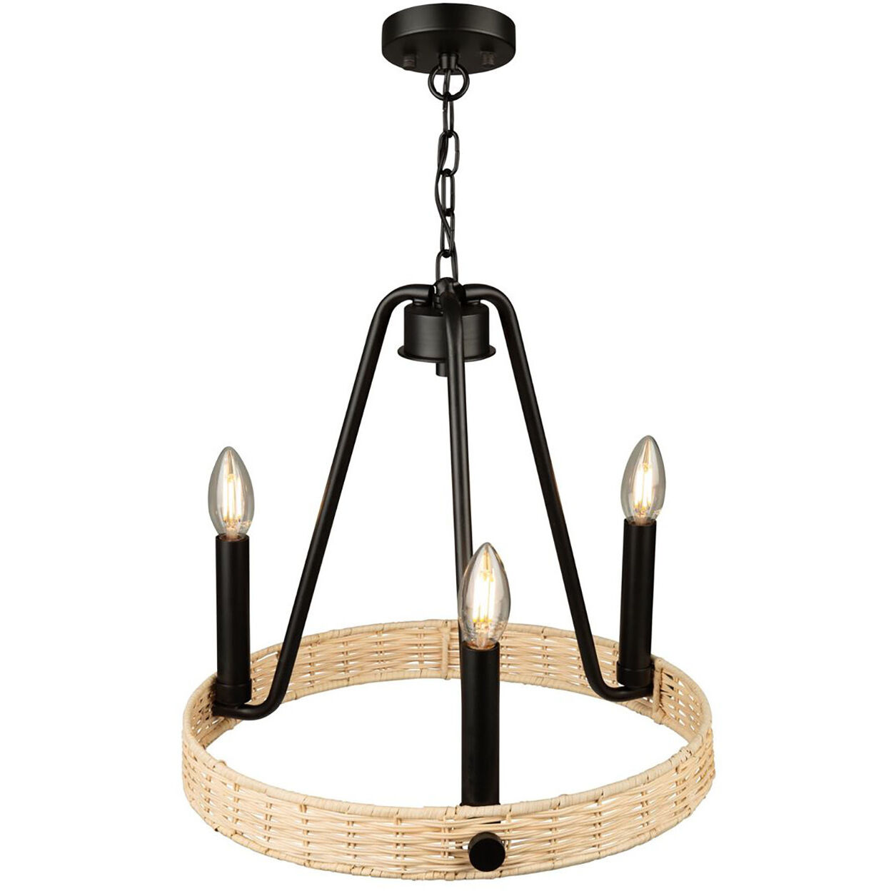 Perris LED 16 inch Black Chandelier Ceiling Light