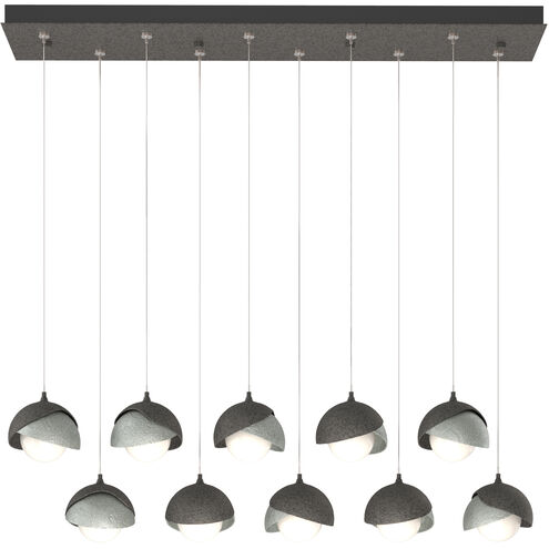 Brooklyn 10 Light 44.5 inch Natural Iron and Vintage Platinum Pendant Ceiling Light in Natural Iron/Vintage Platinum, Rectangular
