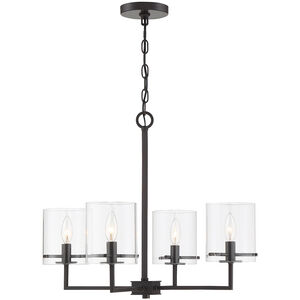 Transitional 4 Light 26 inch Oil Rubbed Bronze Chandelier Ceiling Light