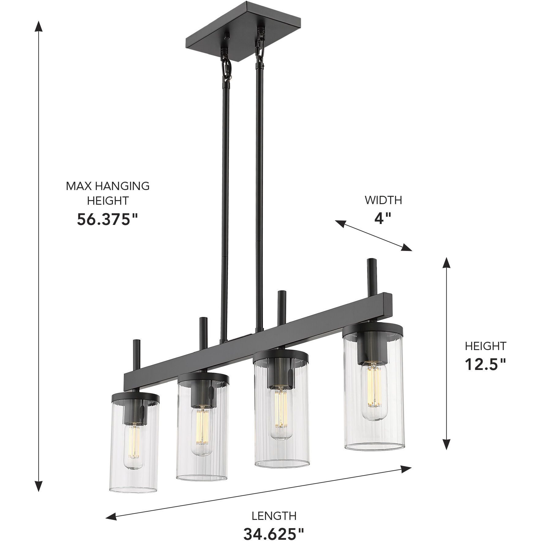 Winslett Island Light Ceiling Light in Matte Black