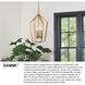 Sammi 2 Light 20 inch Lacquered Brass Pendant Ceiling Light