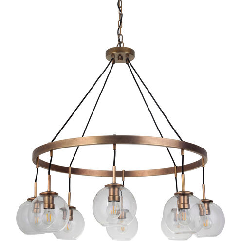 Fortune 8 Light 38 inch Antique Brass Pendant Chandelier Ceiling Light