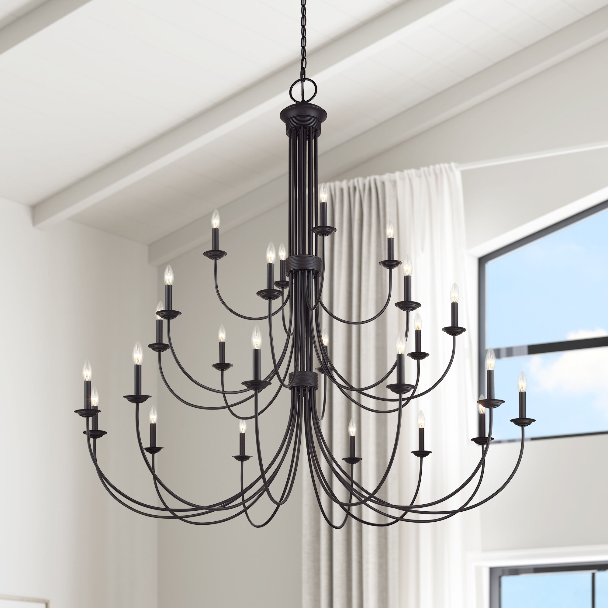 Estate 24 Light 60 inch Bronze Foyer Chandelier Ceiling Light
