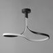 Serpentine LED 13 inch Black Semi-Flush Mount Ceiling Light