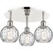 Athens Water Glass 3 Light 17.63 inch Polished Nickel Flush Mount Ceiling Light