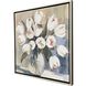 White Tulips White and Green and Blue Canvas