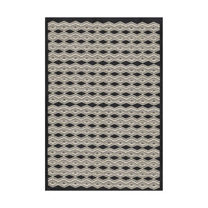 Agostina 36 X 24 inch Black/Cream Rugs, Wool and Cotton