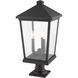 Beacon 3 Light 25.5 inch Oil Rubbed Bronze Outdoor Pier Mounted Fixture in 15.25