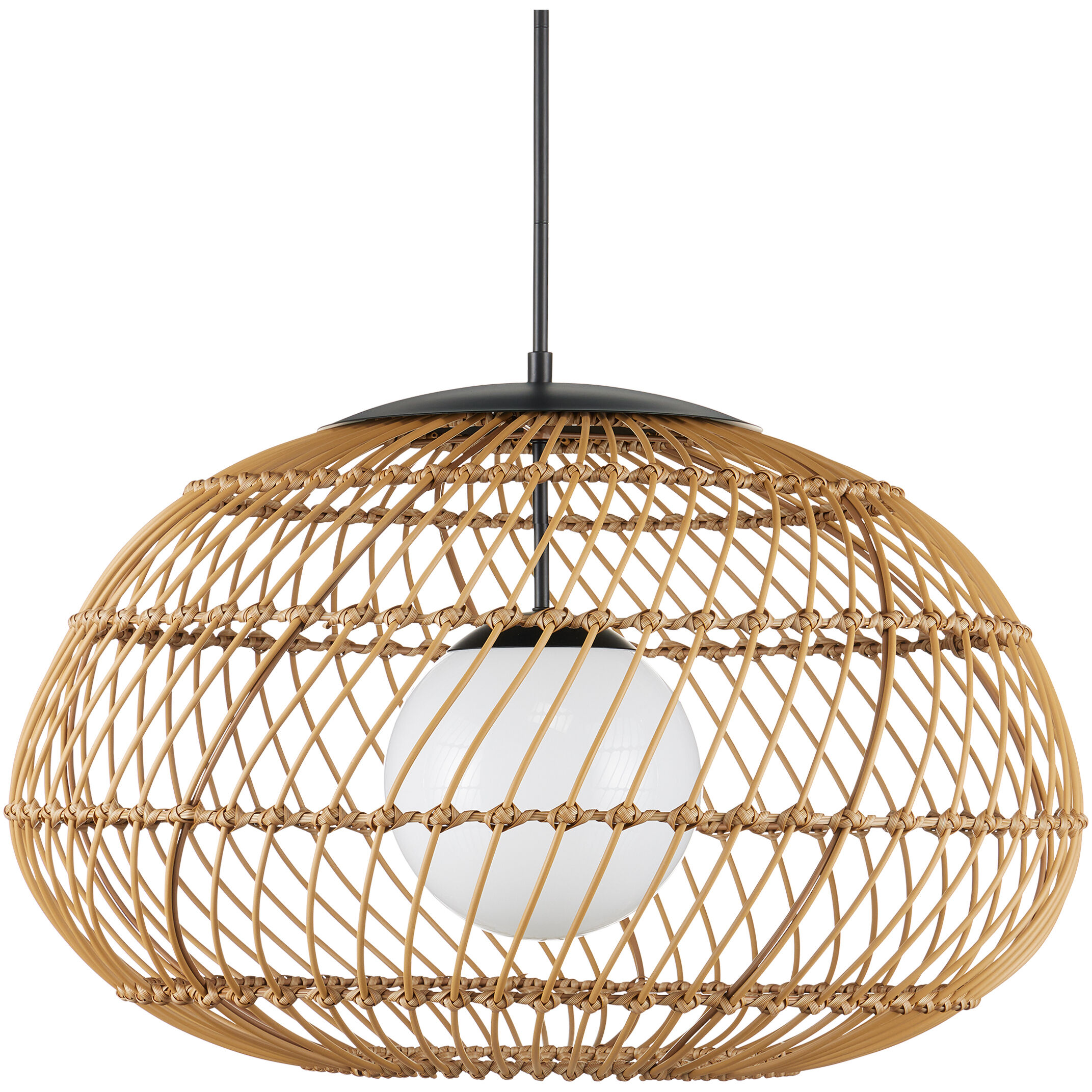 Carriage 1 Light 32.75 inch Natural/Black/Frosted White Outdoor Pendant