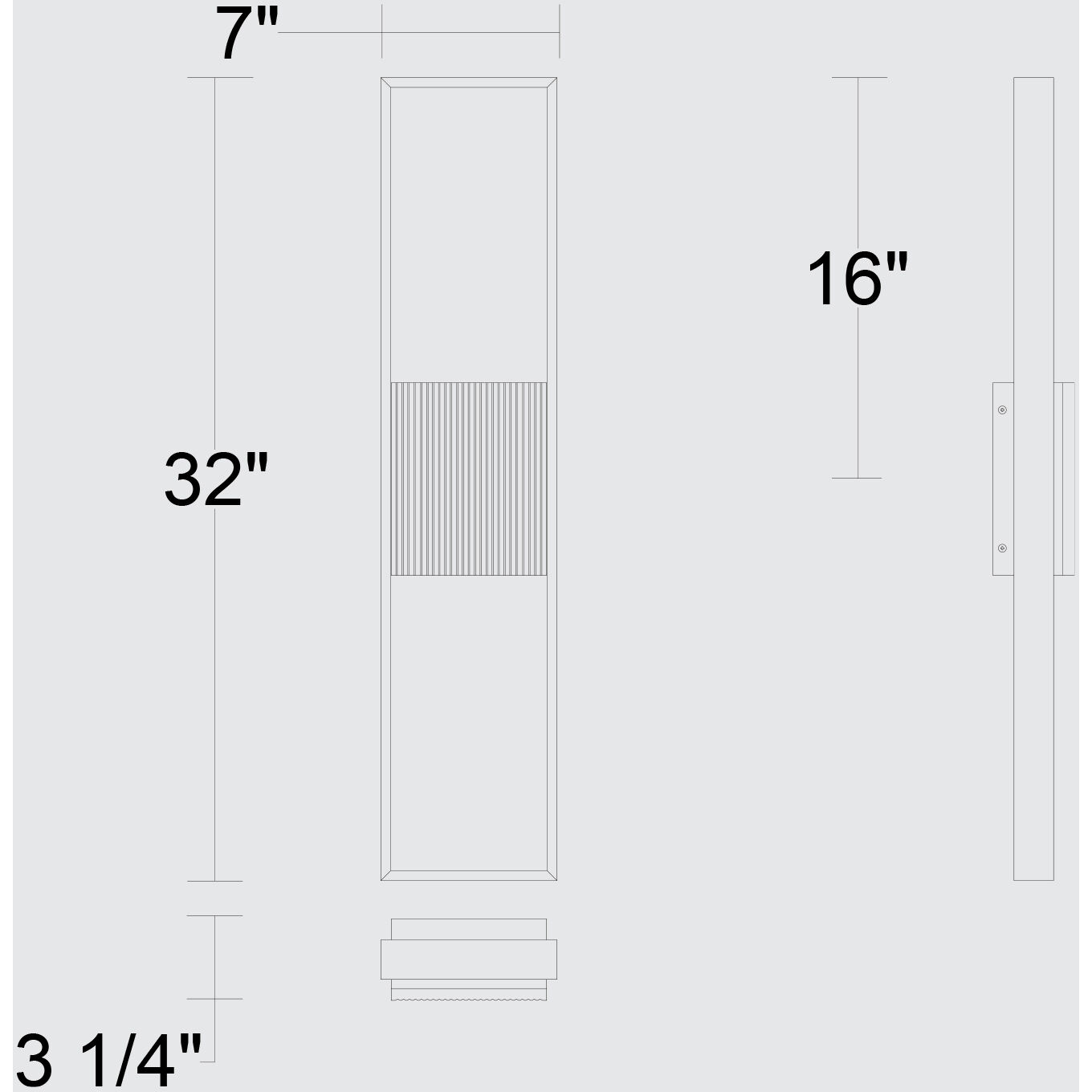 Miami LED 32 inch Sand Black Outdoor Wall Sconce