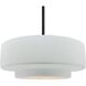 Radiance Collection - Tier Pendant Ceiling Light in Matte Black, Replaceable Bulb, Rigid Stem, Gloss White (outside and inside of fixture), 16.25W x 6H, Form+Finish+Function