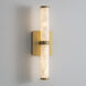 Aragon Wall Sconce Wall Light in White Alabaster and Gold