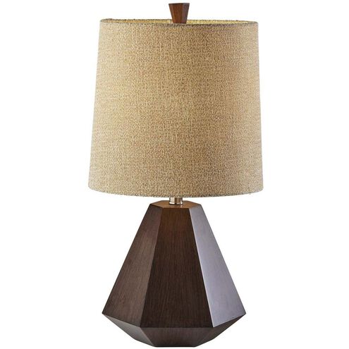 Grayson 25 inch 150.00 watt Walnut Birch Wood Table Lamp Portable Light