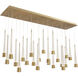 Quill LED 23 inch Aged Brass Multi-Light Pendant Ceiling Light, dweLED