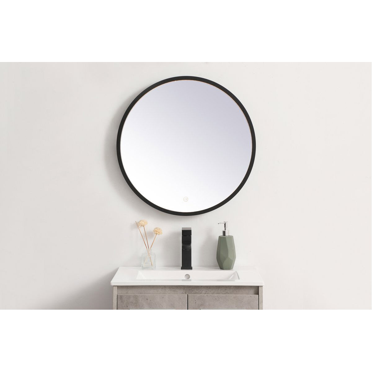 Pier 24 X 24 inch Black LED Mirror