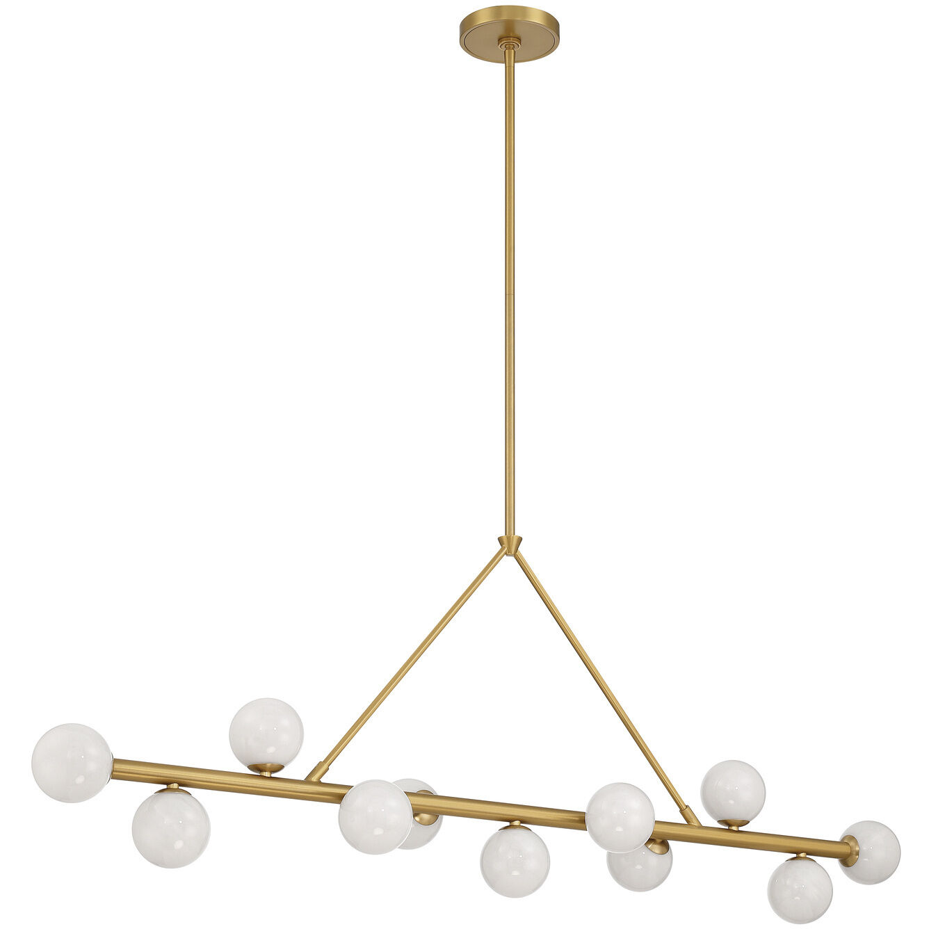 Terrell 11 Light 46.5 inch Luxe Gold Linear Chandelier Ceiling Light