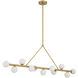 Terrell 11 Light 46.5 inch Luxe Gold Linear Chandelier Ceiling Light